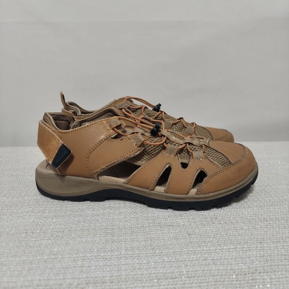 LANDS' END Men's Size 8D‎ Trail Sandal w/ Bungee Lace Water hiking sport